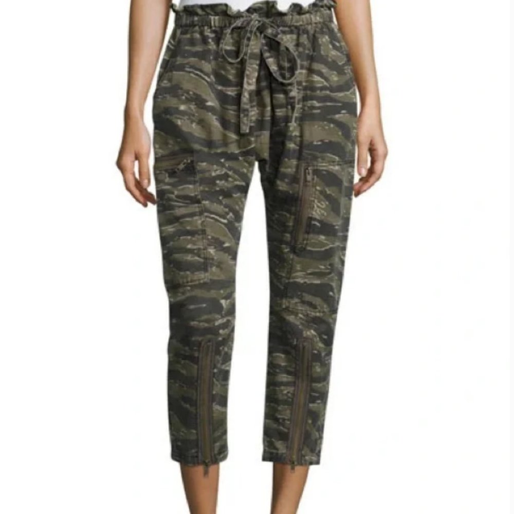 SOLD Current/Elliott - Aviation Camo Jogger Ankle Pants with Zip Detail - Size 0